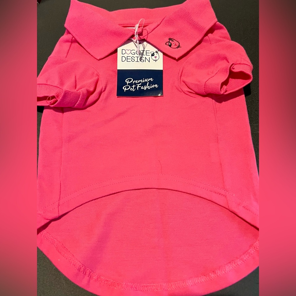 Premium Pet Polo Shirt - Hot Pink size large.  Fits pet 14-30lbs.